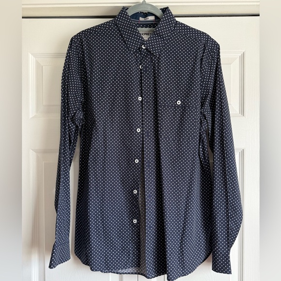 Express Other - Express Men's Dark Blue Shirt with White Stars